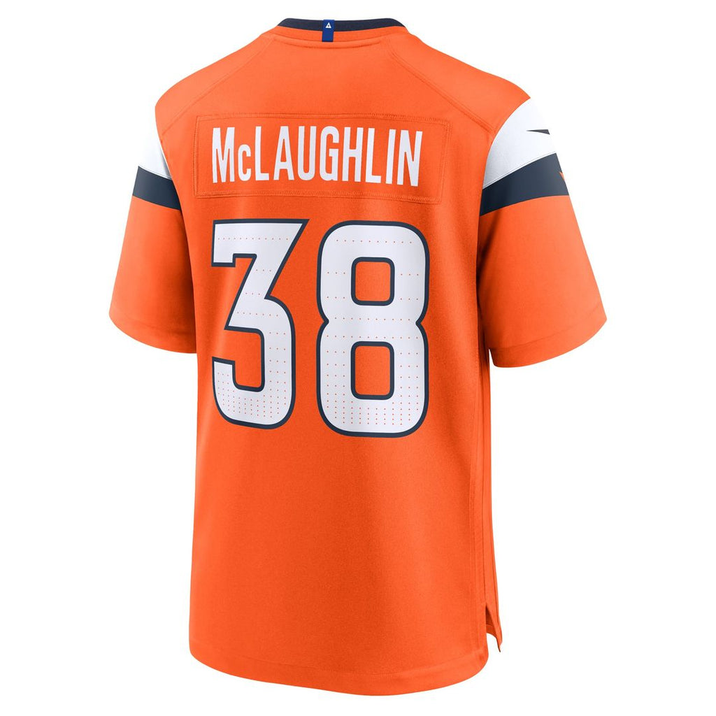 Denver Broncos Jaleel McLaughlin White Game Jersey product image 9, provided for visual reference and product detail review