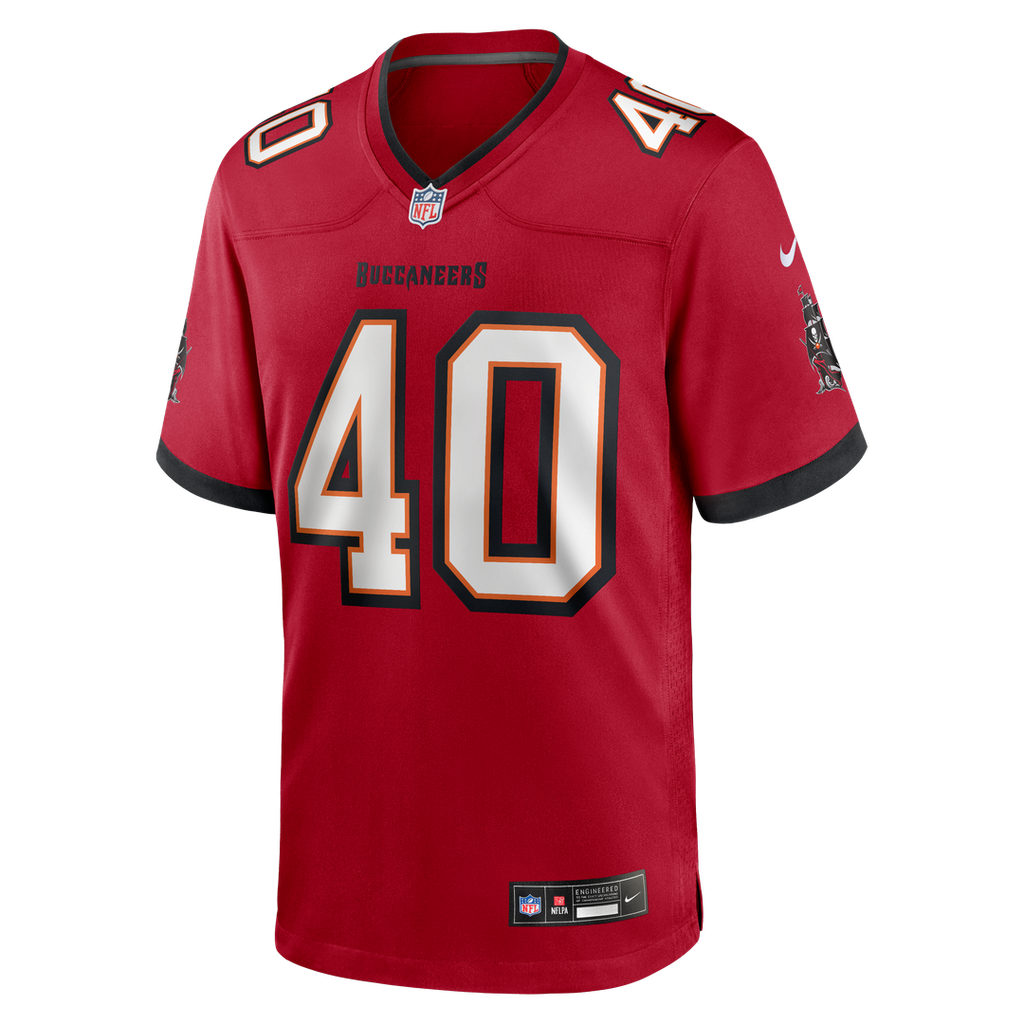 Tampa Bay Buccaneers Mike Alstott Red Retired Player Game Jersey product image 2, provided for visual reference and product