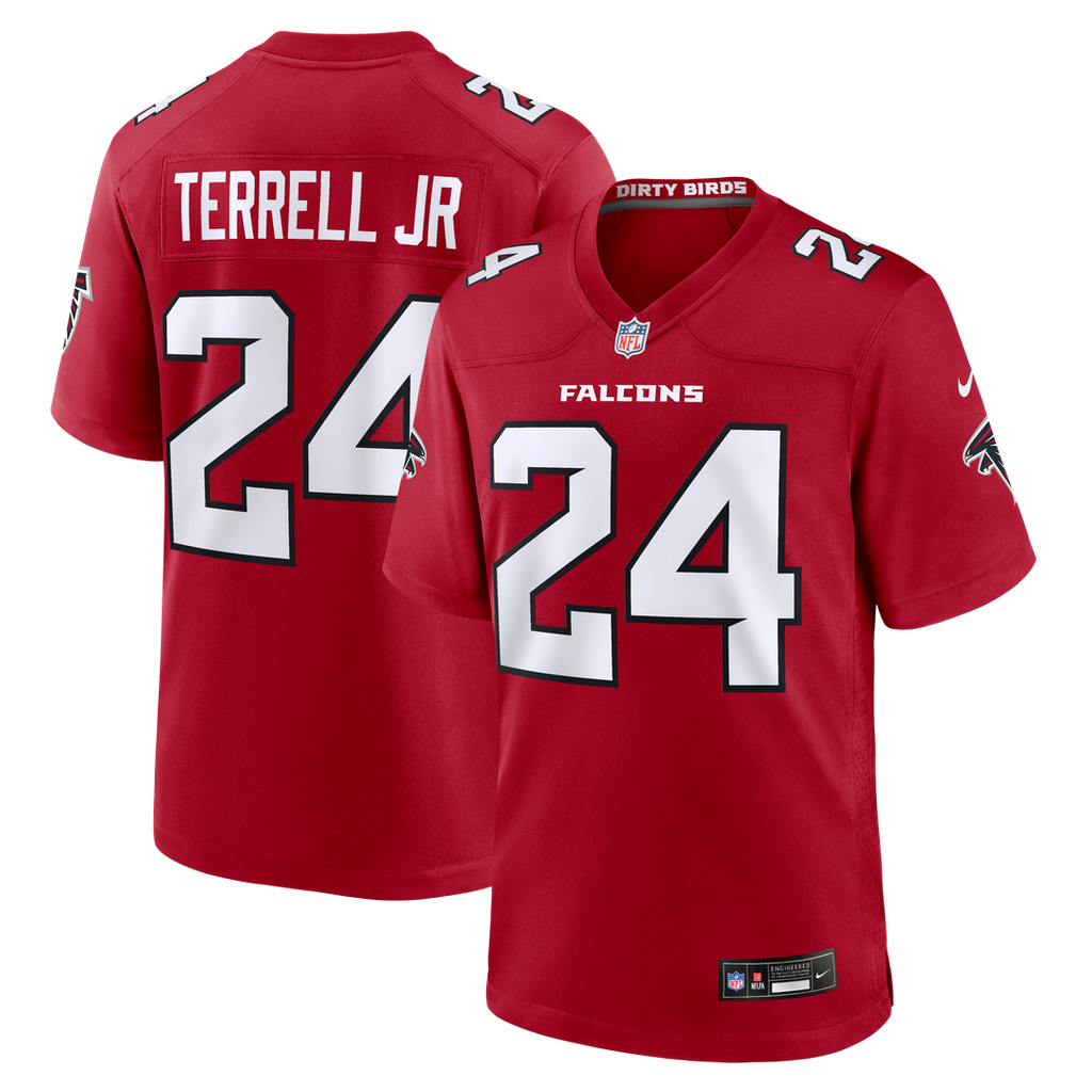 Atlanta Falcons A.J. Terrell Red Game Jersey product image 8, provided for visual reference and product detail review