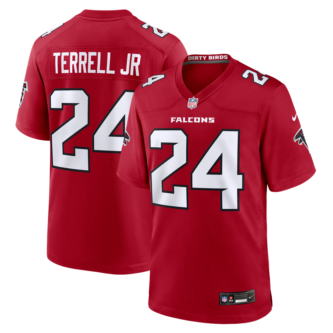 Atlanta Falcons A.J. Terrell Red Game Jersey product image 8, provided for visual reference and product detail review
