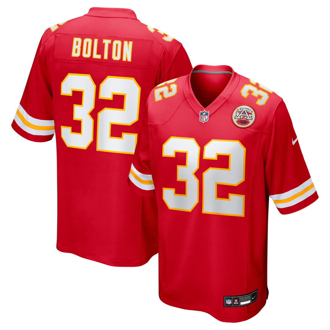 Kansas City Chiefs Nick Bolton Red Game Jersey product image 1, provided for visual reference and product detail review