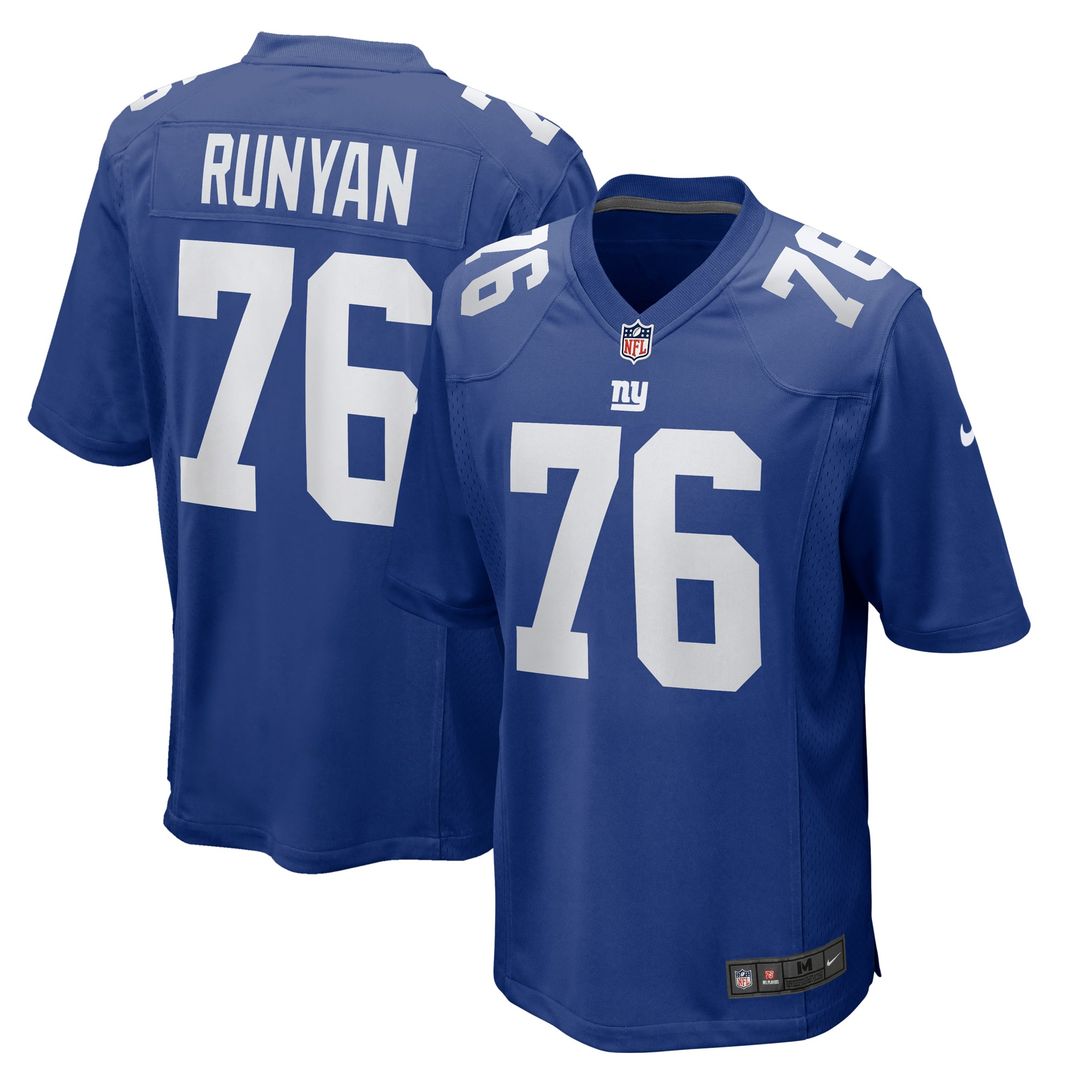 New York Giants Jon Runyan Royal Team Game Jersey product image 1, provided for visual reference and product detail review
