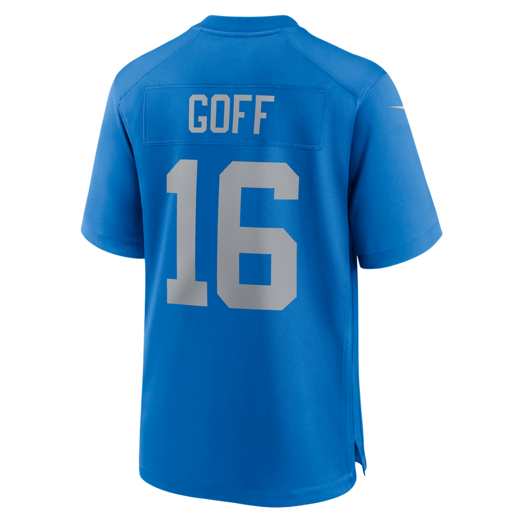 Detroit Lions Jared Goff Blue Alternate Game Jersey product image 7, provided for visual reference and product detail review