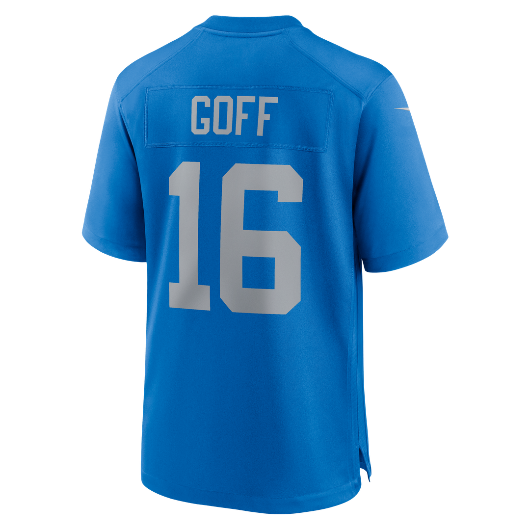 Detroit Lions Jared Goff Blue Alternate Game Jersey product image 7, provided for visual reference and product detail review
