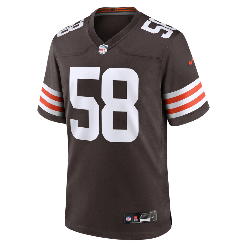 Cleveland Browns Austin Barber Brown Team Game Jersey product image 4, provided for visual reference and product detail