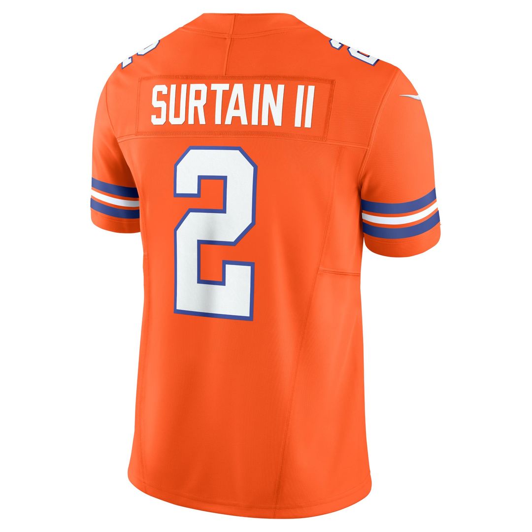 Denver Broncos Patrick Surtain II Orange Alternate Mile High Collection 1977 Throwback Vapor F.U.S.E. Limited Jersey product