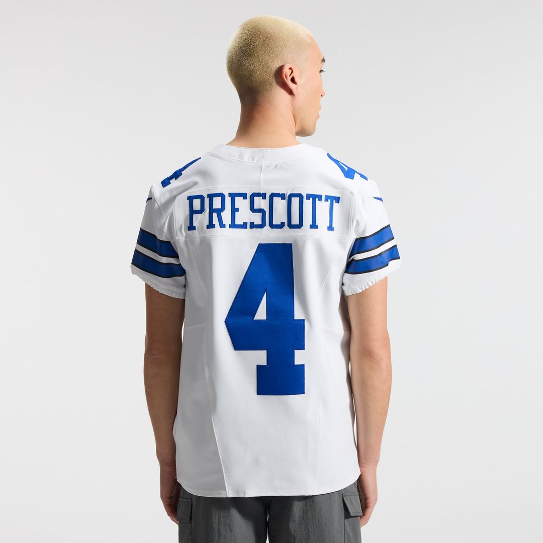 Dallas Cowboys Dak Prescott White Vapor F.U.S.E. Elite Jersey product image 3, provided for visual reference and product
