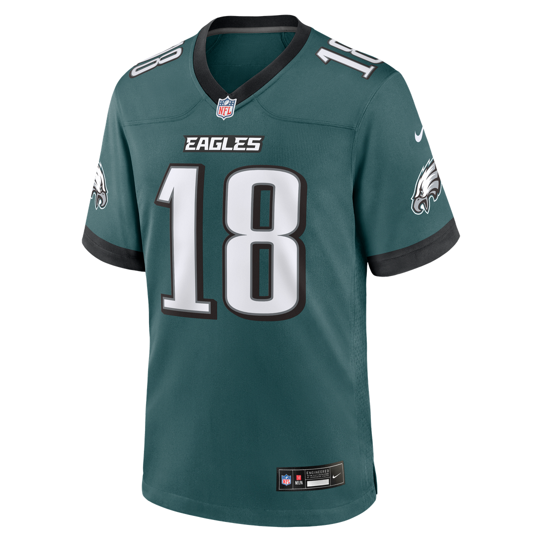 Philadelphia Eagles Britain Covey Midnight Green Team Game Jersey product image 2, provided for visual reference and product