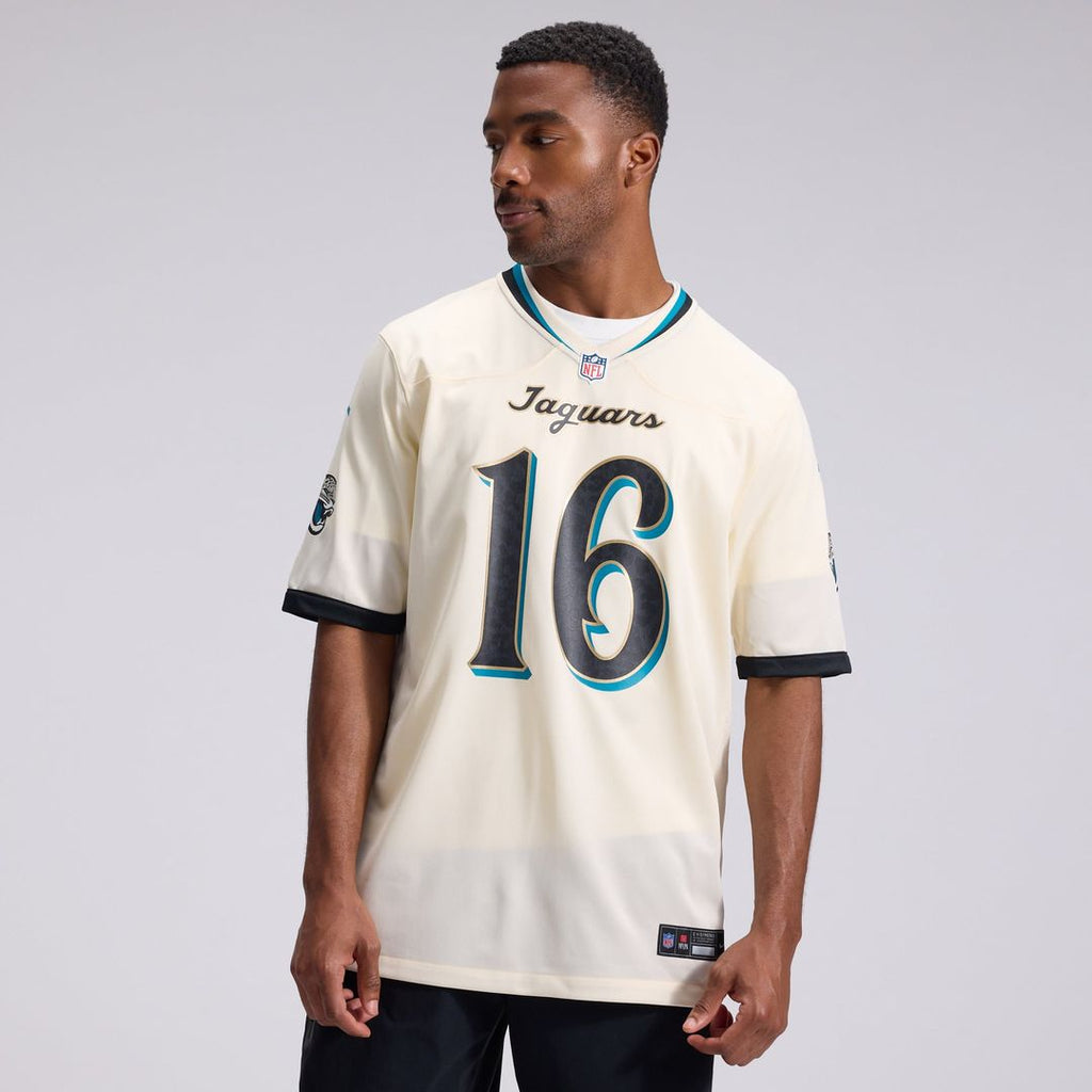 Jacksonville Jaguars Trevor Lawrence Natural 2026 Rivalries Collection Game Jersey product image 2, provided for visual