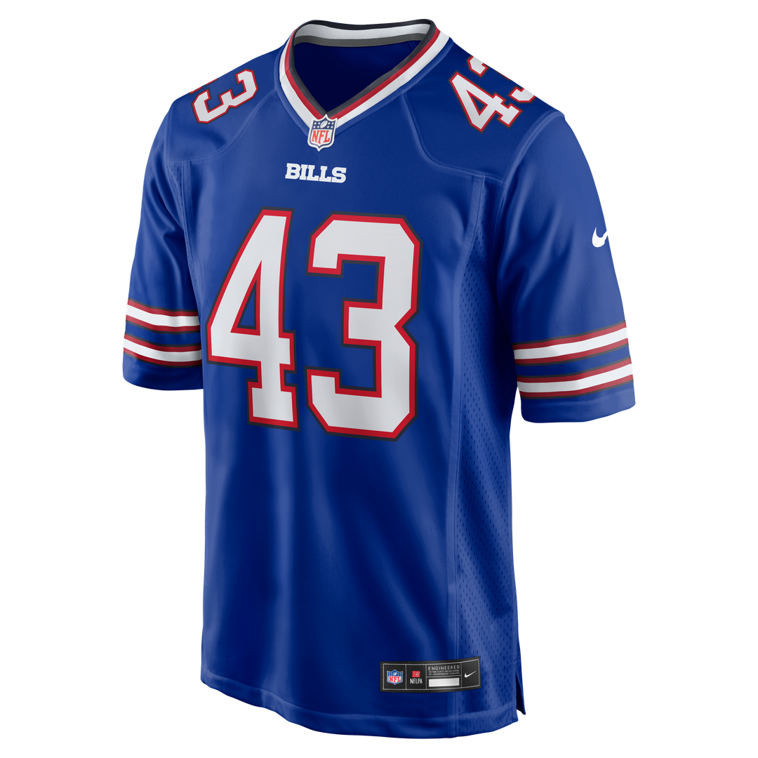Buffalo Bills Dorian Strong Royal Team Game Jersey product image 2, provided for visual reference and product detail review