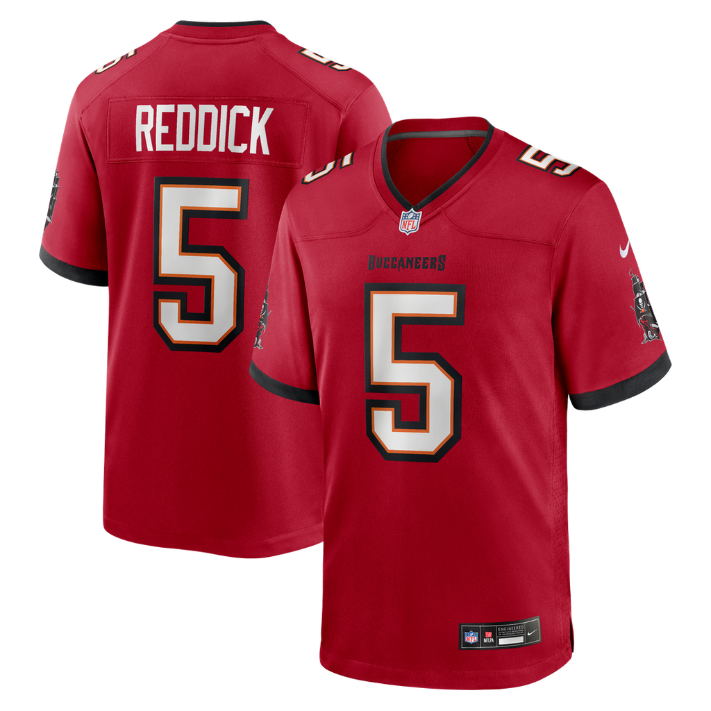 Tampa Bay Buccaneers Haason Reddick Red Team Game Jersey product image 1, provided for visual reference and product detail