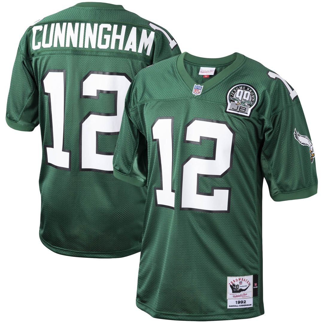 Philadelphia Eagles 1992 Randall Cunningham Green Authentic Throwback Retired Player Jersey product image 1, provided for
