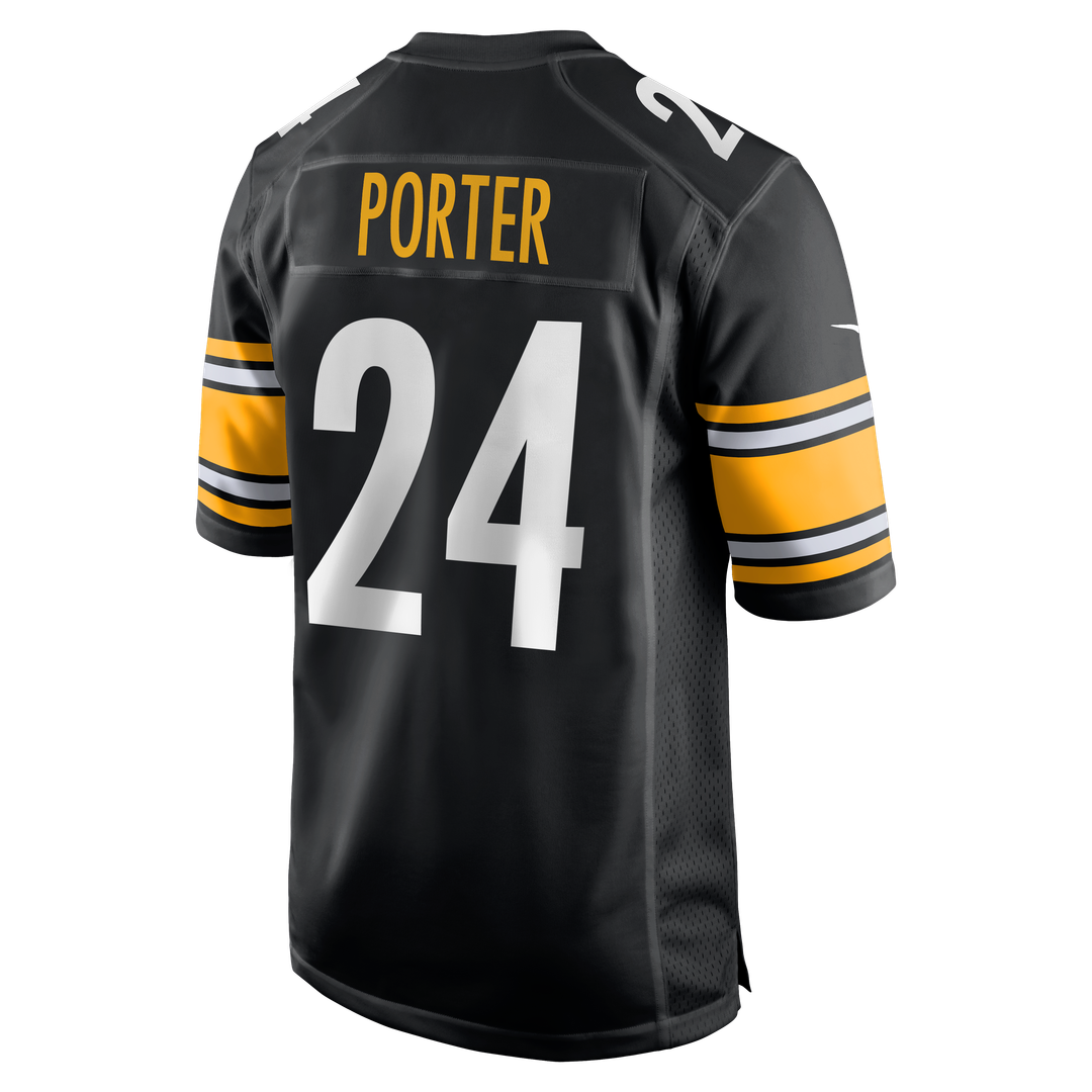 Pittsburgh Steelers Joey Porter Jr. Black Game Jersey product image 11, provided for visual reference and product detail