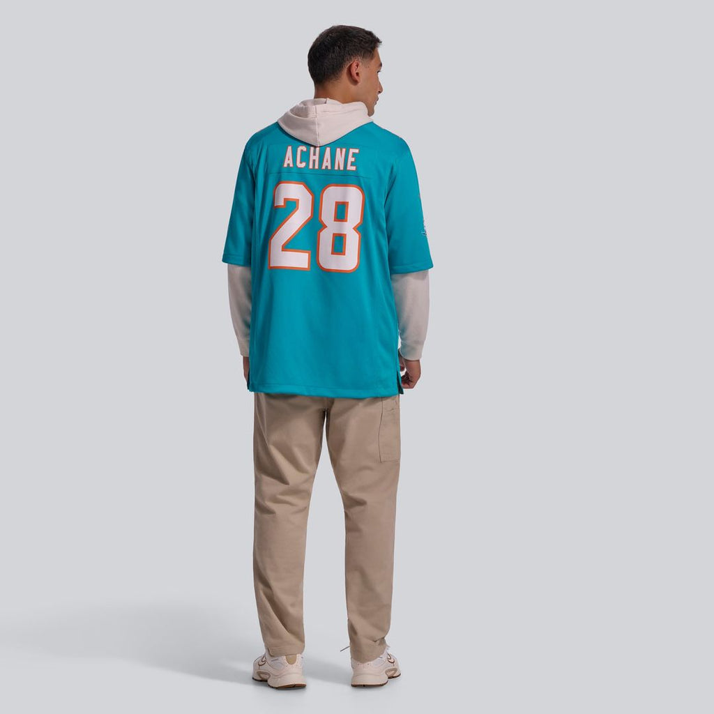 Miami Dolphins De’Von Achane Aqua Player Game Jersey product image 5, provided for visual reference and product detail review