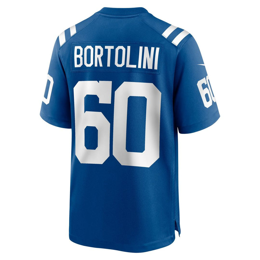 Indianapolis Colts Tanor Bortolini Royal Game Jersey product image 3, provided for visual reference and product detail review