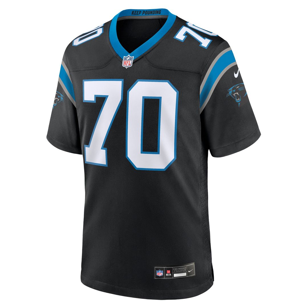 Carolina Panthers Brady Christensen Black Team Game Jersey product image 2, provided for visual reference and product detail