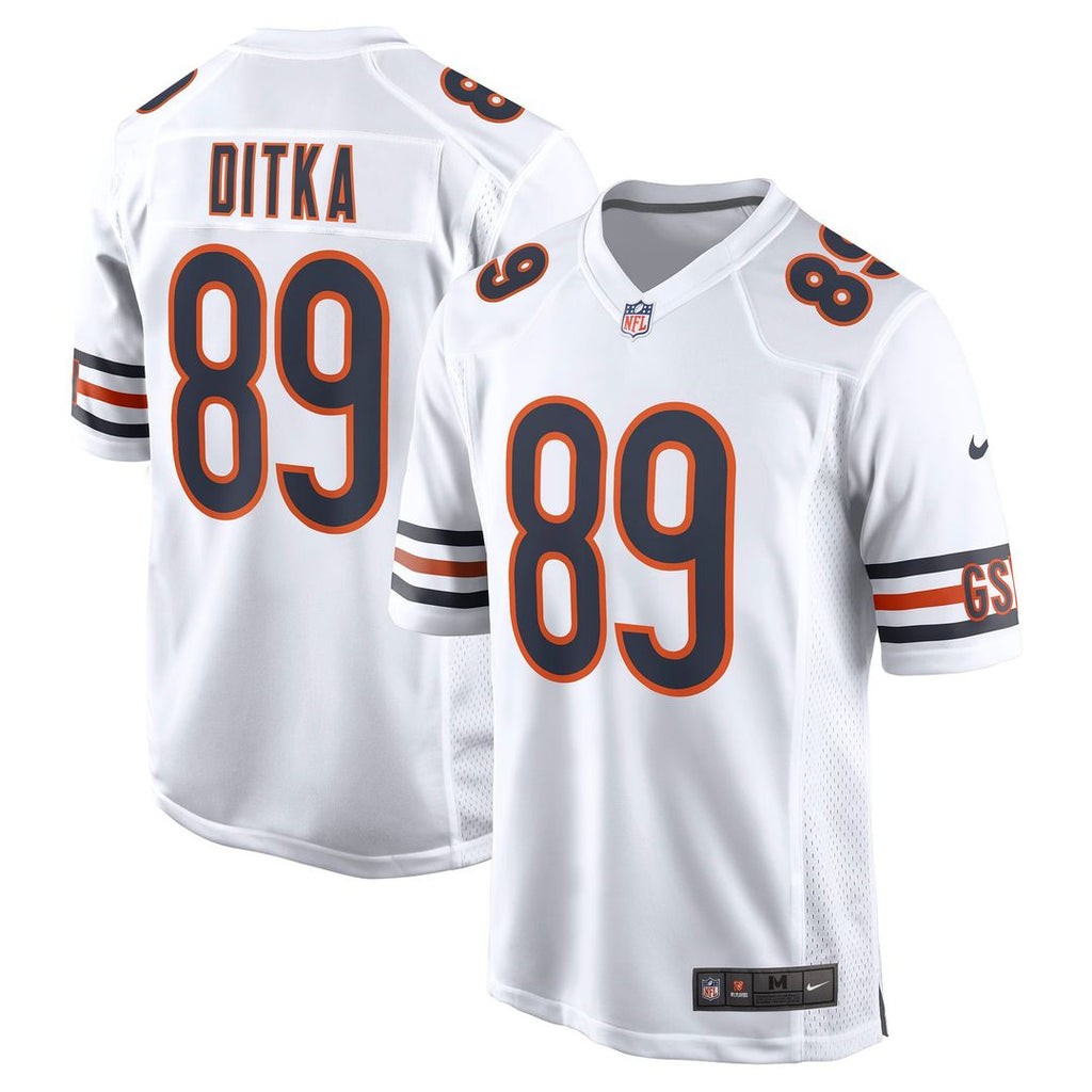 Chicago Bears Mike Ditka White Retired Player Game Jersey product image 4, provided for visual reference and product detail