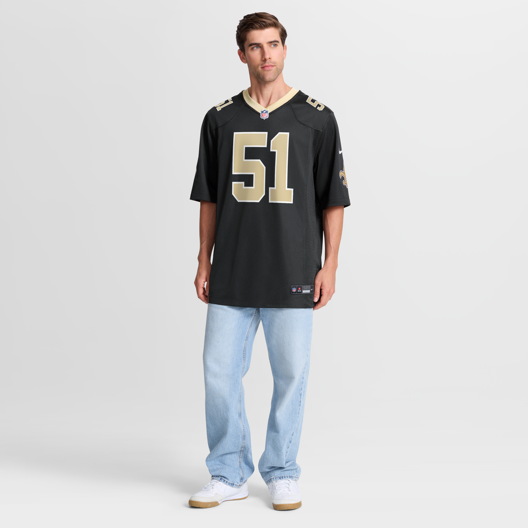 New Orleans Saints Cesar Ruiz Black Player Game Jersey product image 7, provided for visual reference and product detail