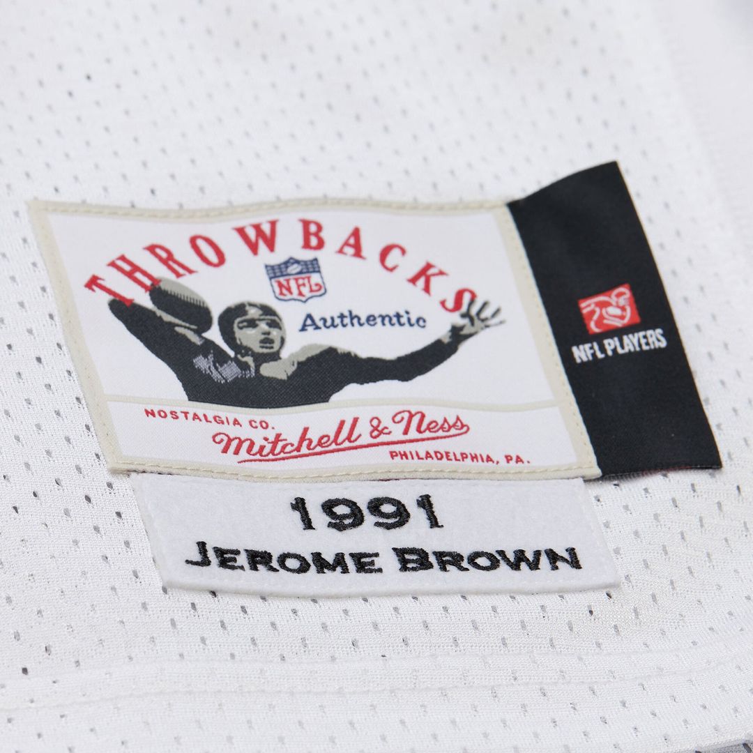 Philadelphia Eagles Jerome Brown White 1991 Authentic Throwback Retired Player Jersey product image 4, provided for visual