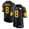 Pittsburgh Steelers Aaron Rodgers Black Alternate Game Jersey product image 1, provided for visual reference and product