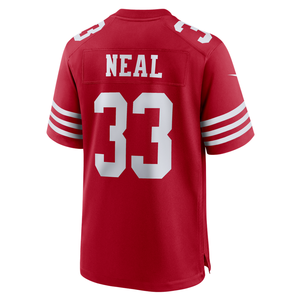 San Francisco 49ers Siran Neal Scarlet Team Game Jersey product image 3, provided for visual reference and product detail