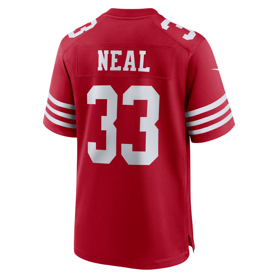 San Francisco 49ers Siran Neal Scarlet Team Game Jersey product image 3, provided for visual reference and product detail