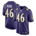 Baltimore Ravens Nick Moore Purple Game Jersey product image 1, provided for visual reference and product detail review