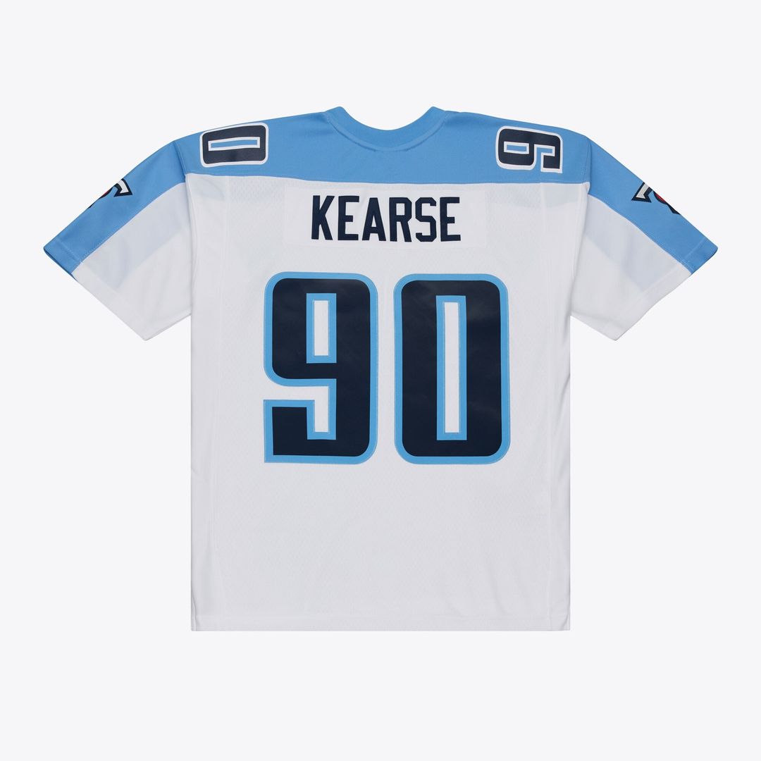 Tennessee Titans Jevon Kearse White Retired Legacy Replica Player Jersey product image 2, provided for visual reference and