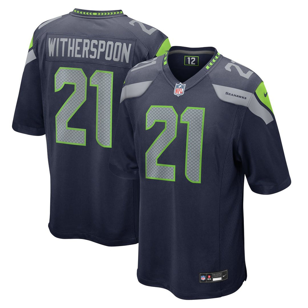 Seattle Seahawks Devon Witherspoon College Navy Game Jersey product image 7, provided for visual reference and product