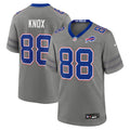 Buffalo Bills Dawson Knox Gray Nickel City Game Jersey product image 1, provided for visual reference and product detail