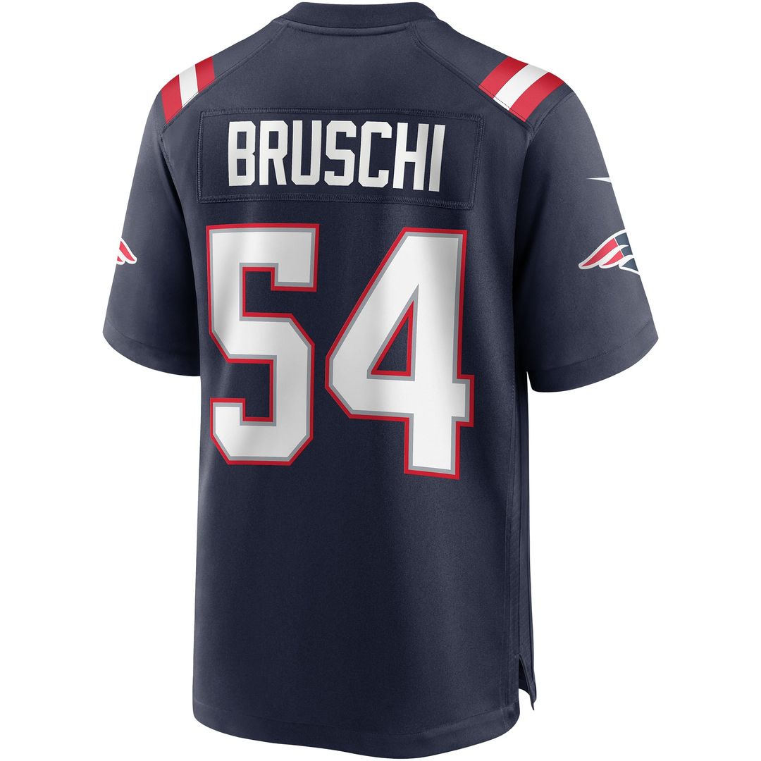 New England Patriots Tedy Bruschi Navy Game Retired Player Jersey product image 3, provided for visual reference and product