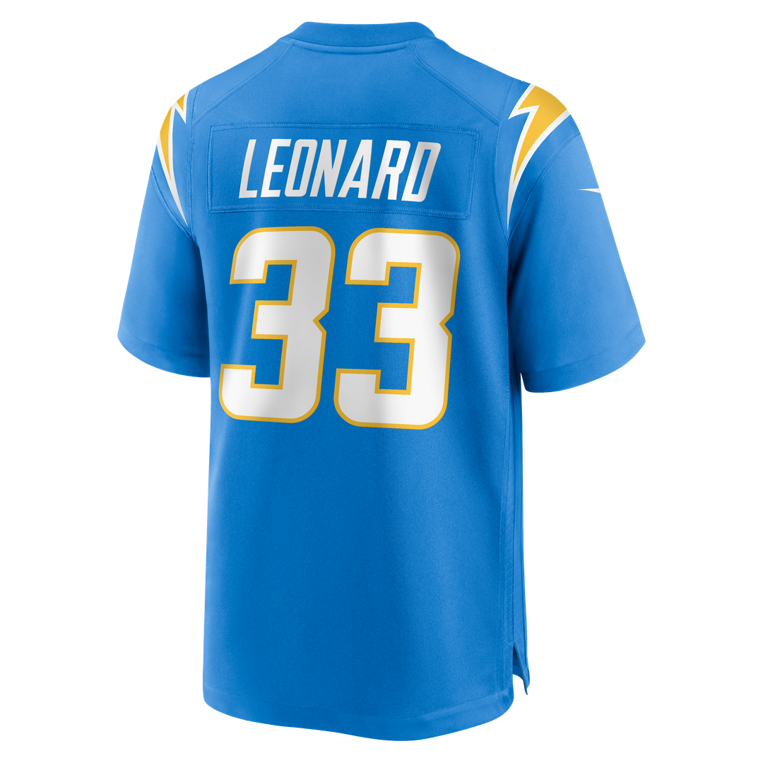 Los Angeles Chargers Deane Leonard Powder Blue Game Player Jersey product image 3, provided for visual reference and product