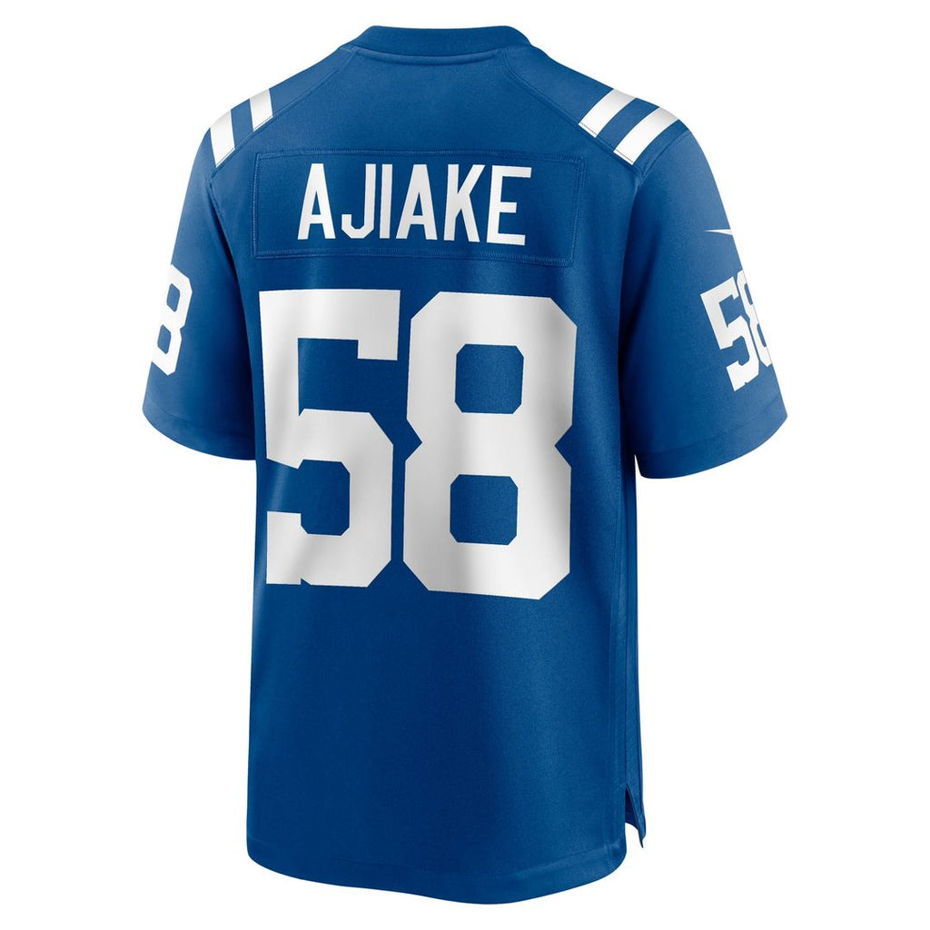 Indianapolis Colts Austin Ajiake Royal Game Jersey product image 3, provided for visual reference and product detail review