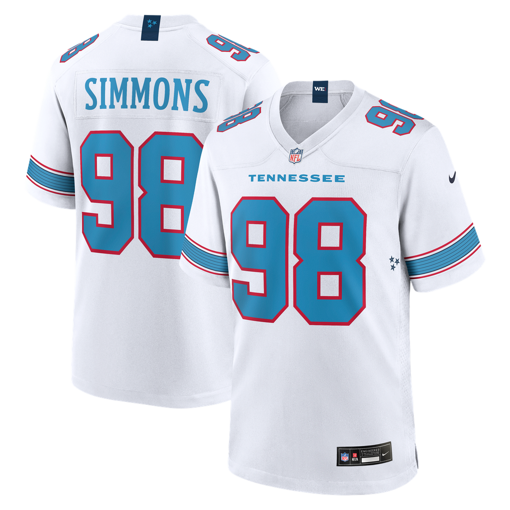 Tennessee Titans Jeffery Simmons Light Blue Game Jersey product image 13, provided for visual reference and product detail