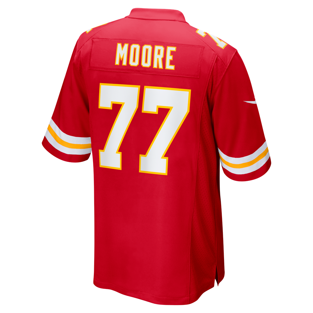 Kansas City Chiefs Jaylon Moore Red Team Game Jersey product image 3, provided for visual reference and product detail review