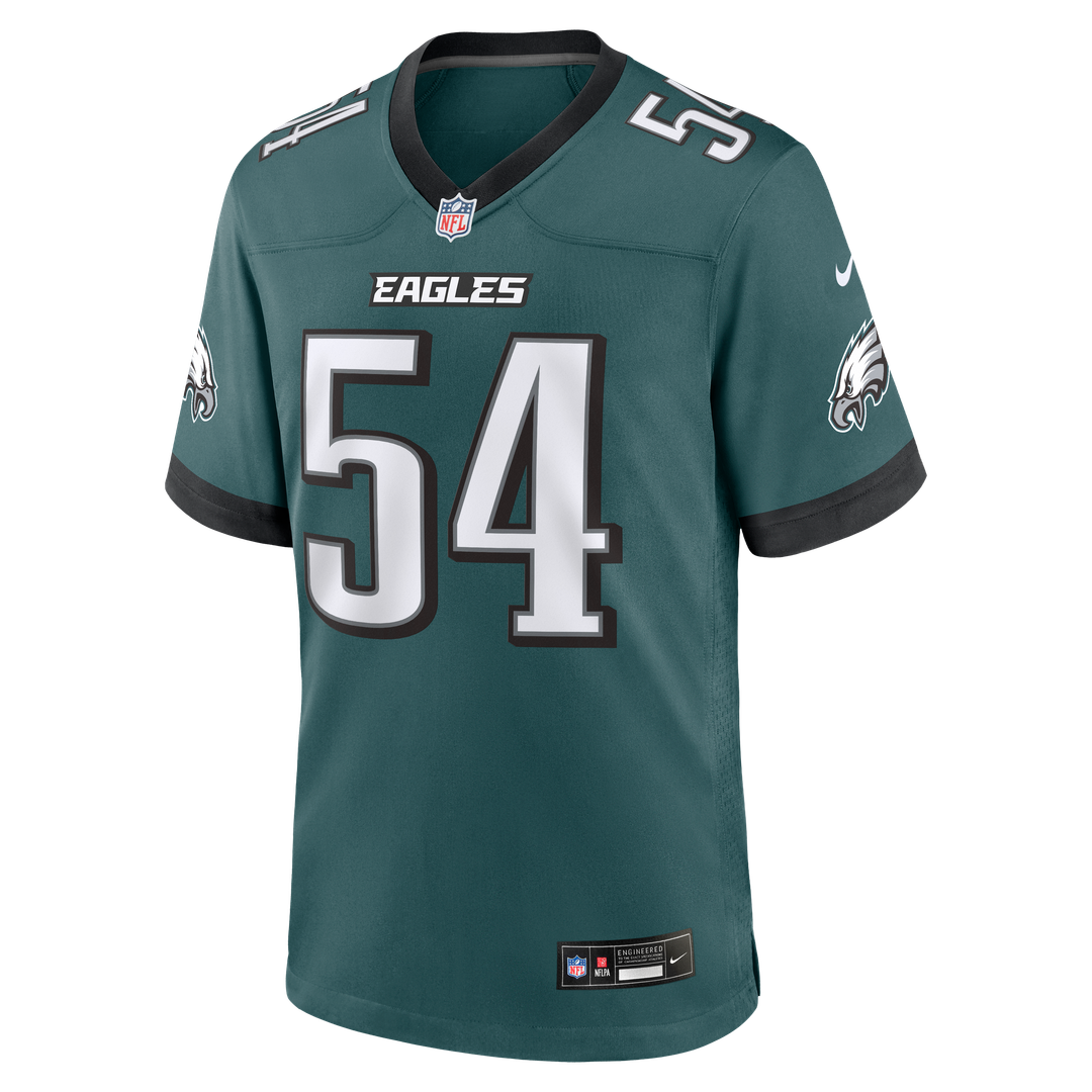 Philadelphia Eagles Jeremiah Trotter Jr. Midnight Green Team Game Jersey product image 2, provided for visual reference and