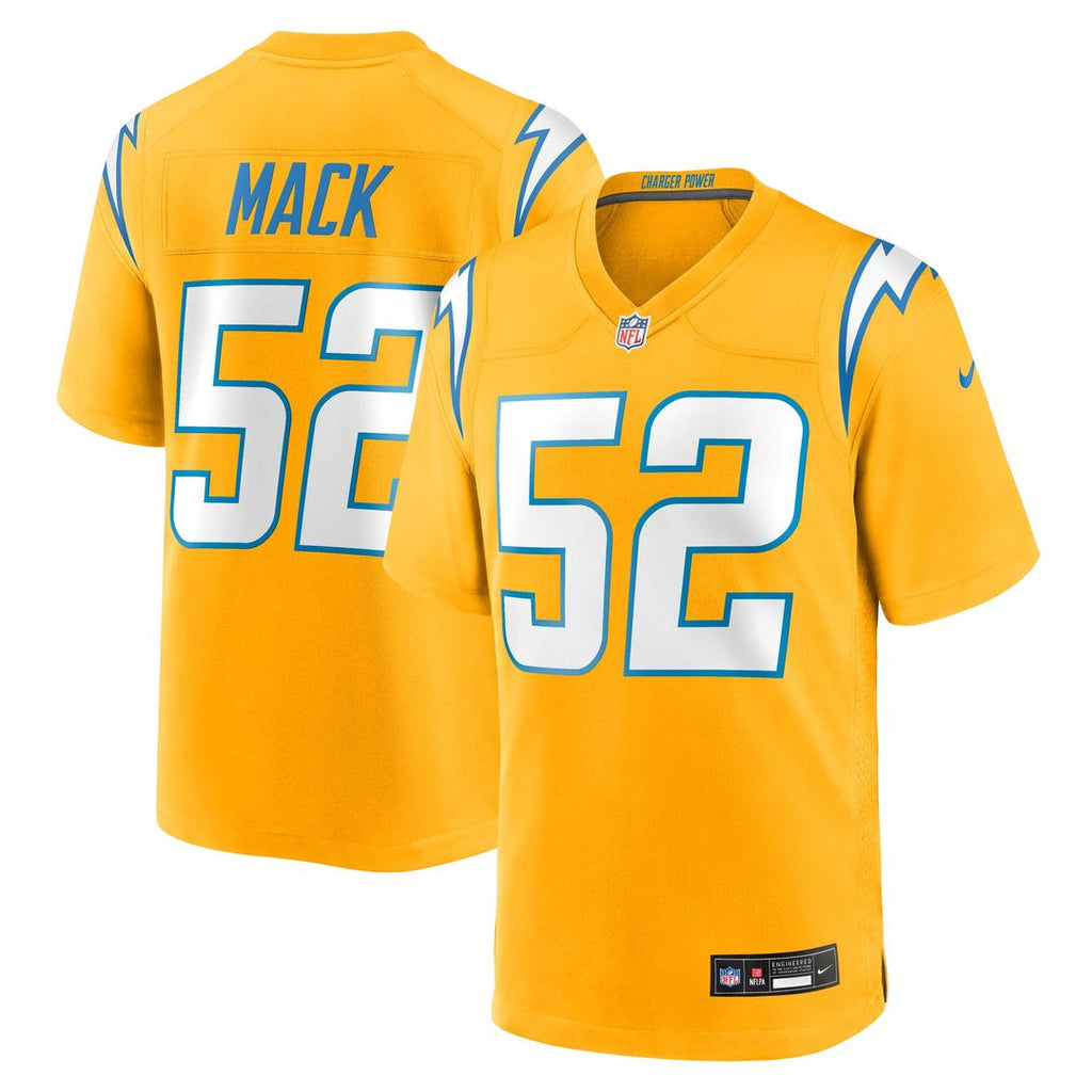 Los Angeles Chargers Khalil Mack Gold Alternate Charger Power Game Player Jersey product image 4, provided for visual