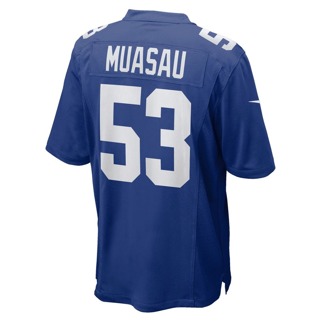 New York Giants Darius Muasau Royal Team Game Jersey product image 3, provided for visual reference and product detail review