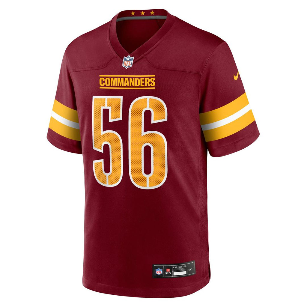 Washington Commanders Kain Medrano Burgundy Team Game Jersey product image 2, provided for visual reference and product