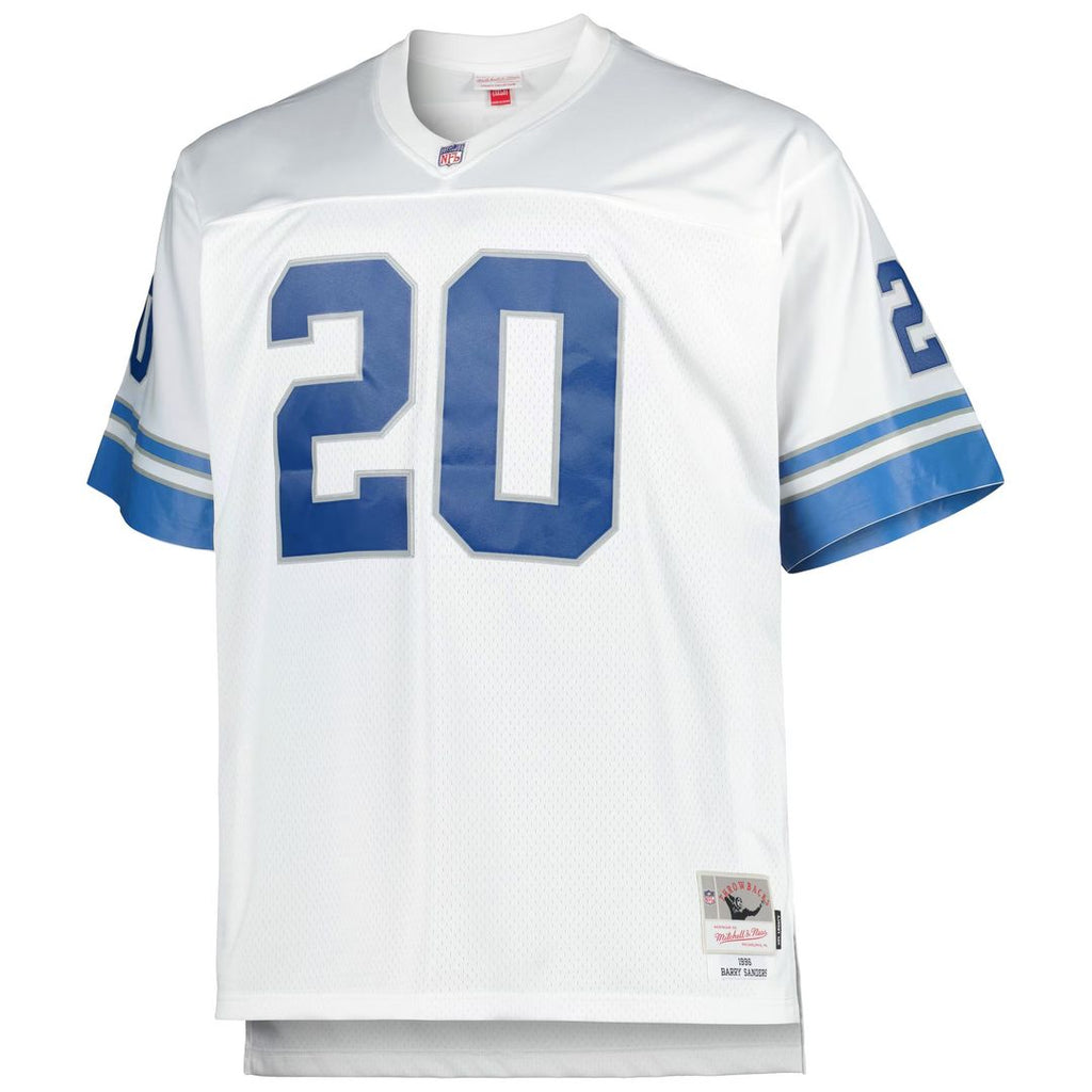 Detroit Lions Barry Sanders White Big & Tall 1996 Retired Player Replica Jersey product image 5, provided for visual