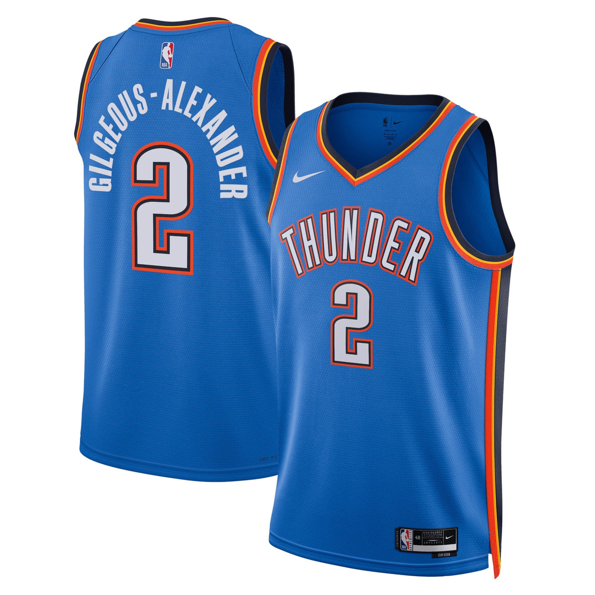 Shai Gilgeous-Alexander Oklahoma City Thunder Icon Edition Swingman Jersey - Blue - Unisex product image 1, provided for