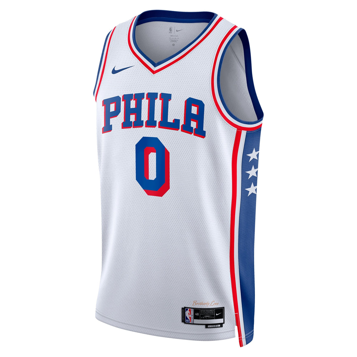 Tyrese Maxey Philadelphia 76ers Association Edition Swingman Jersey - White - Unisex product image 3, provided for visual