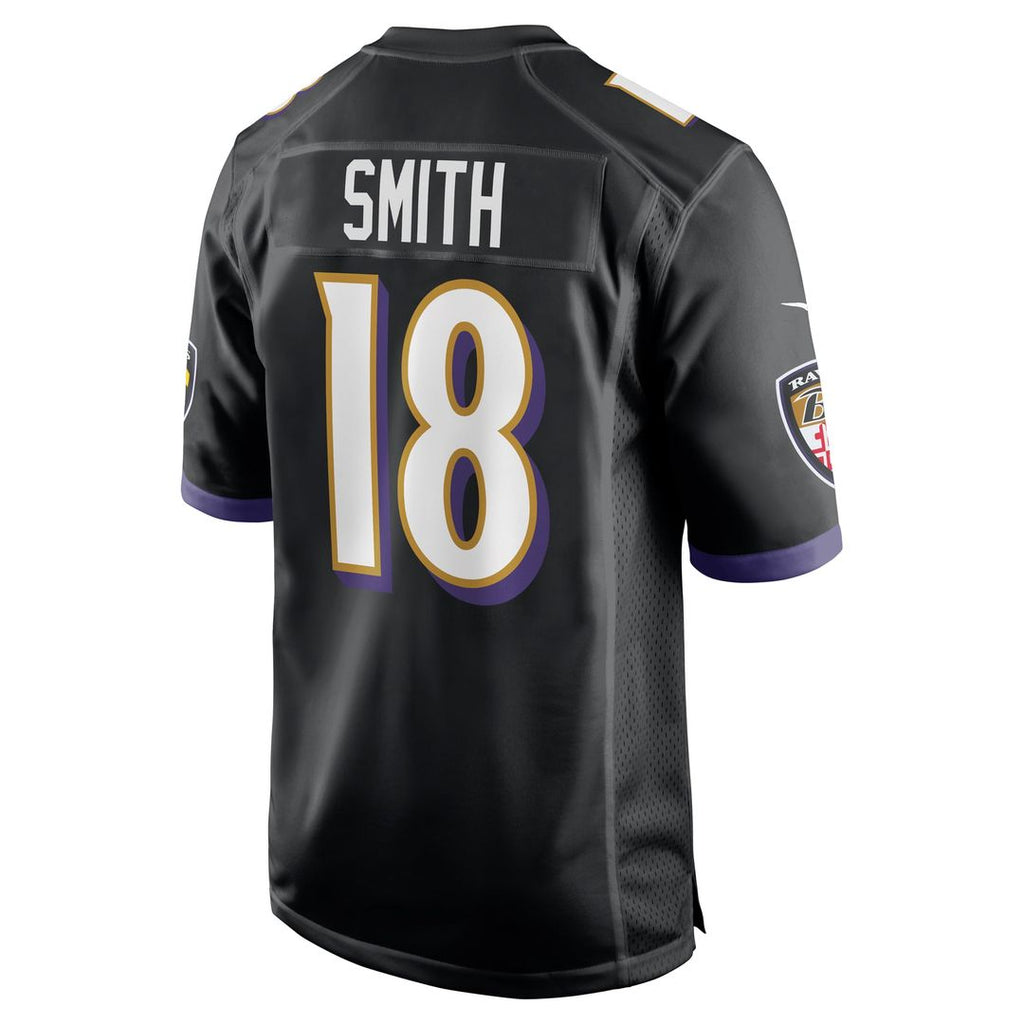 Baltimore Ravens Roquan Smith Black Alternate Game Jersey product image 3, provided for visual reference and product detail