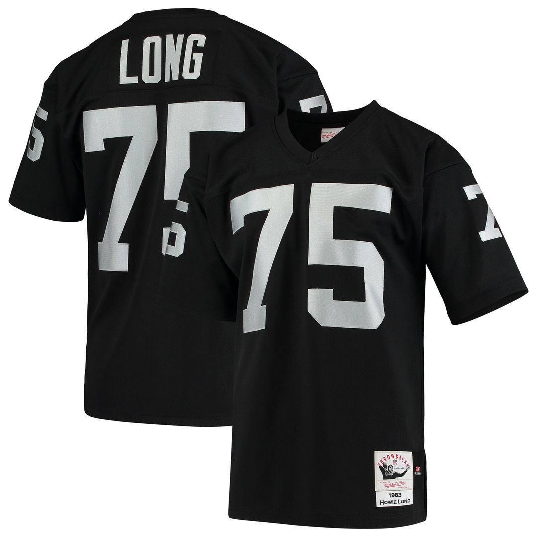 Las Vegas Raiders 1983 Howie Long Black Authentic Throwback Retired Player Jersey product image 1, provided for visual