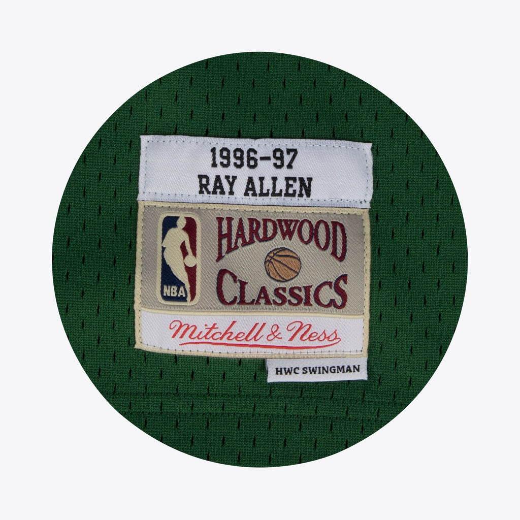 Ray Allen Milwaukee Bucks 1996 Hardwood Classics Alternate Swingman Jersey - Dark Green - Mens product image 4, provided for