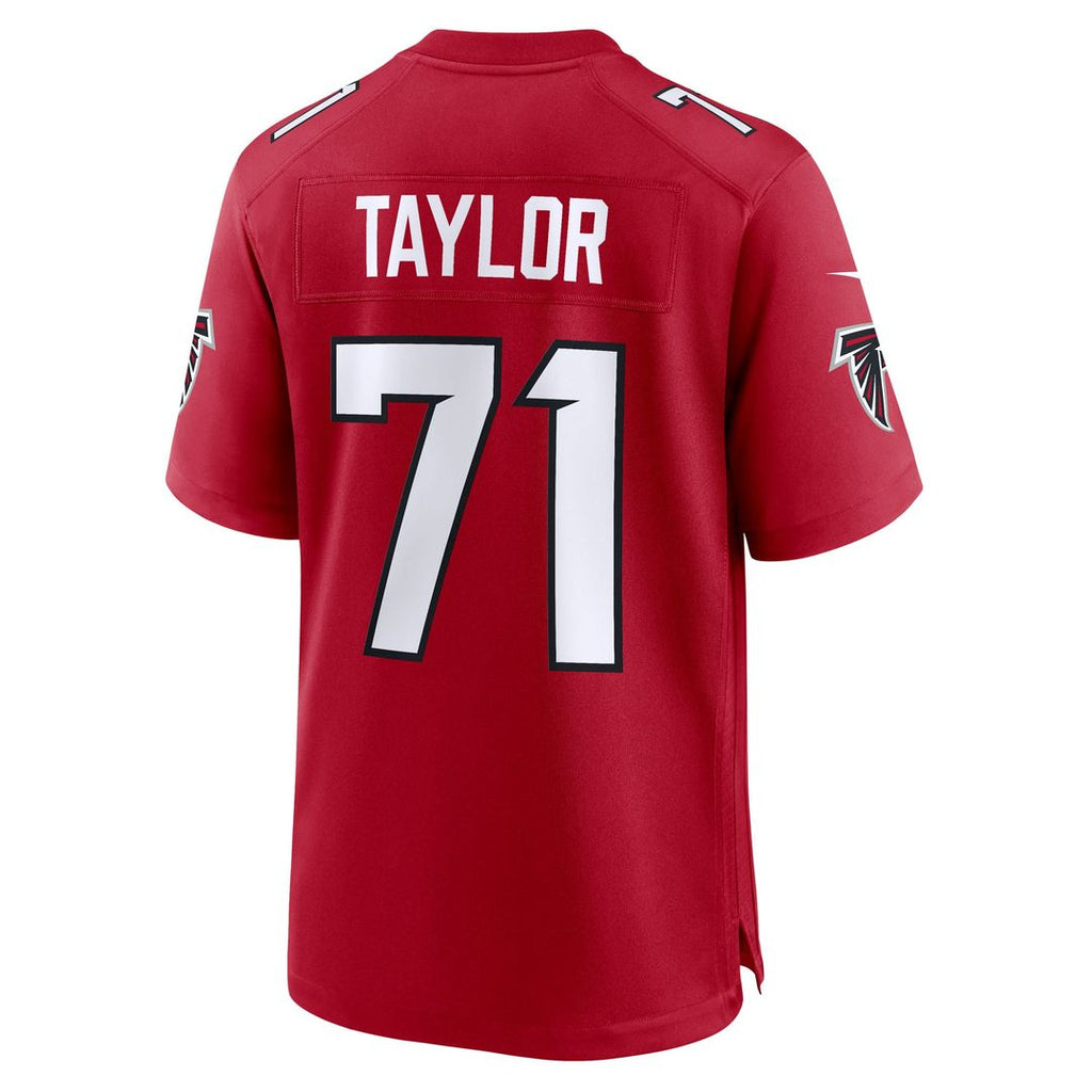 Atlanta Falcons Jawaan Taylor Red Team Game Jersey product image 3, provided for visual reference and product detail review