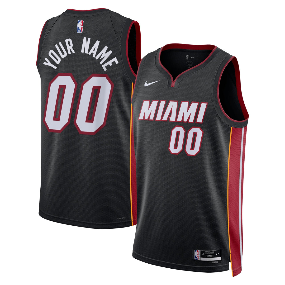 Miami Heat Icon Swingman Basketball Jersey - Custom - Unisex product image 1, provided for visual reference and product
