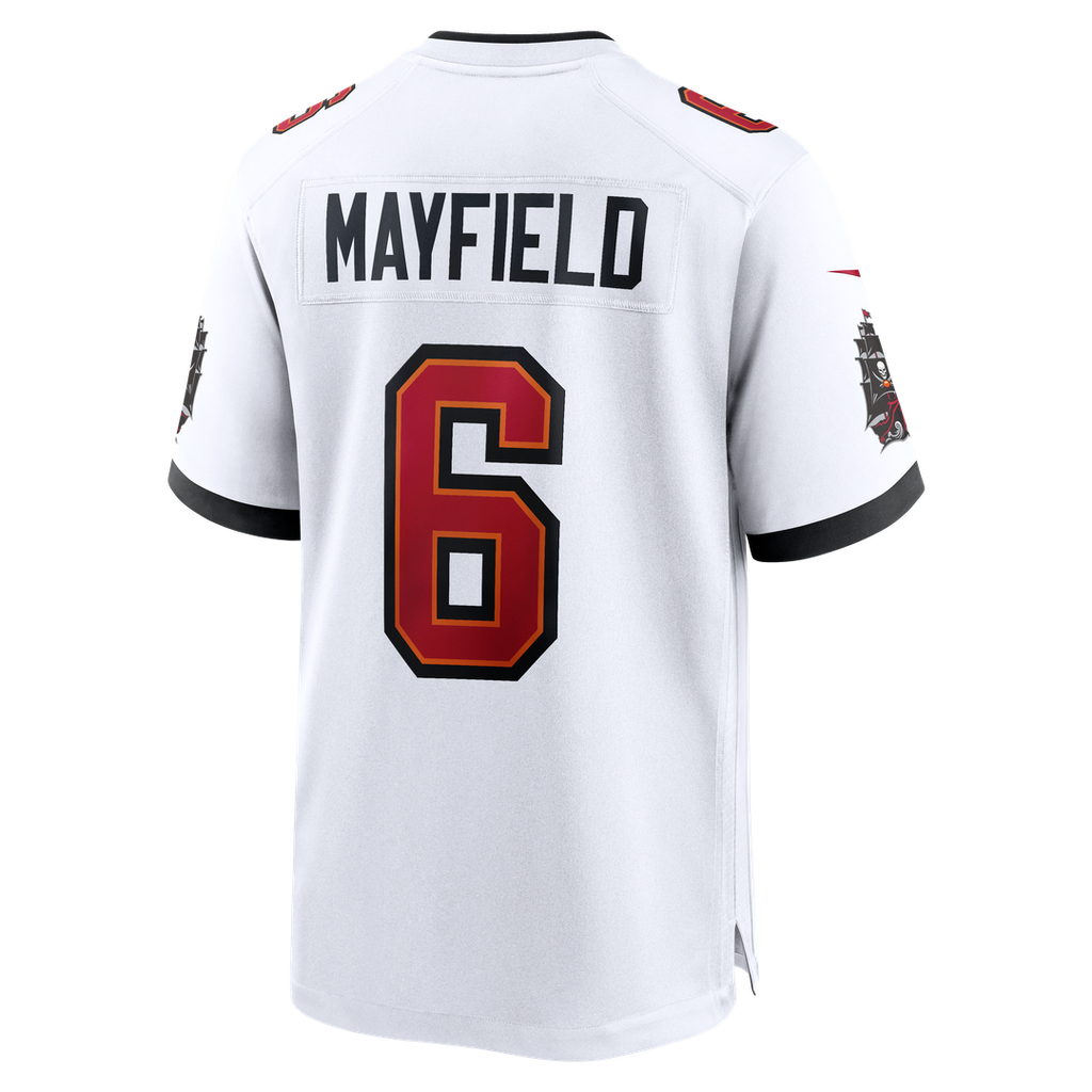 Tampa Bay Buccaneers Baker Mayfield White Away Game Jersey product image 7, provided for visual reference and product detail