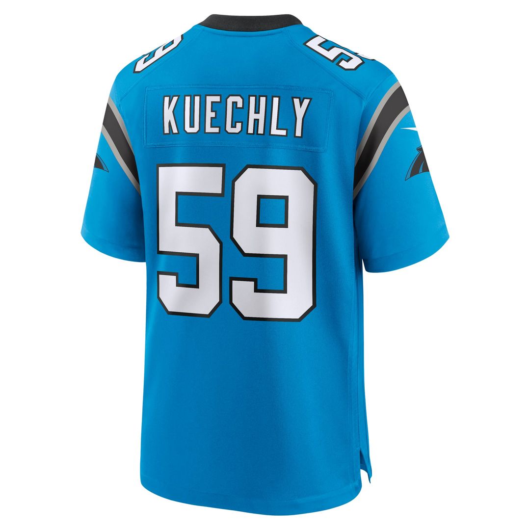 Carolina Panthers Luke Kuechly Blue Retired Player Alternate Game Jersey product image 3, provided for visual reference and