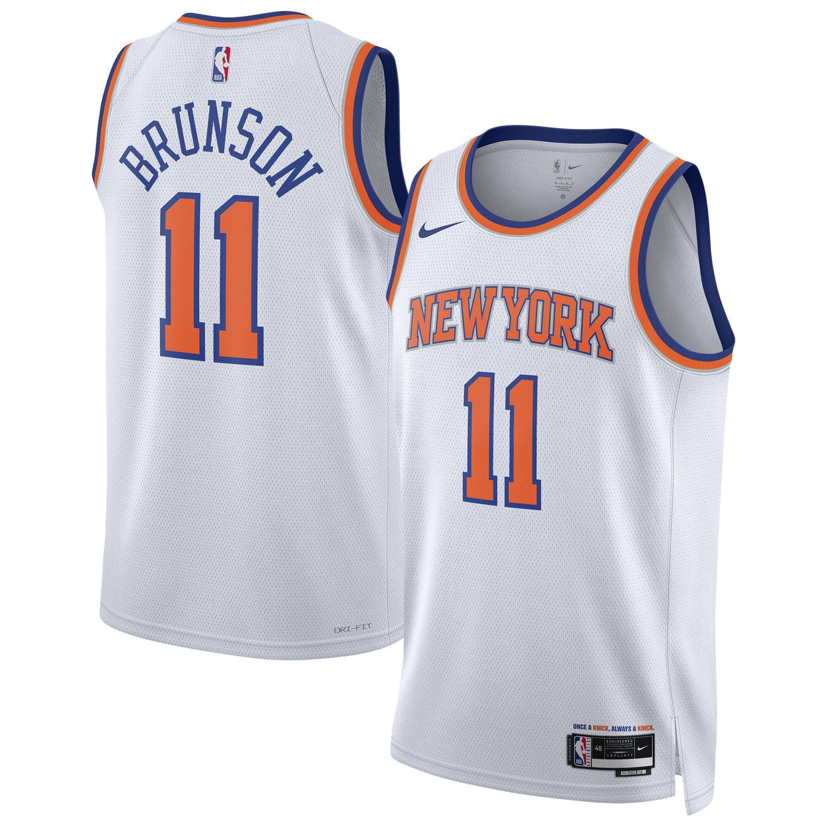 New York Knicks Association Swingman Jersey - Jalen Brunson - Unisex product image 1, provided for visual reference and